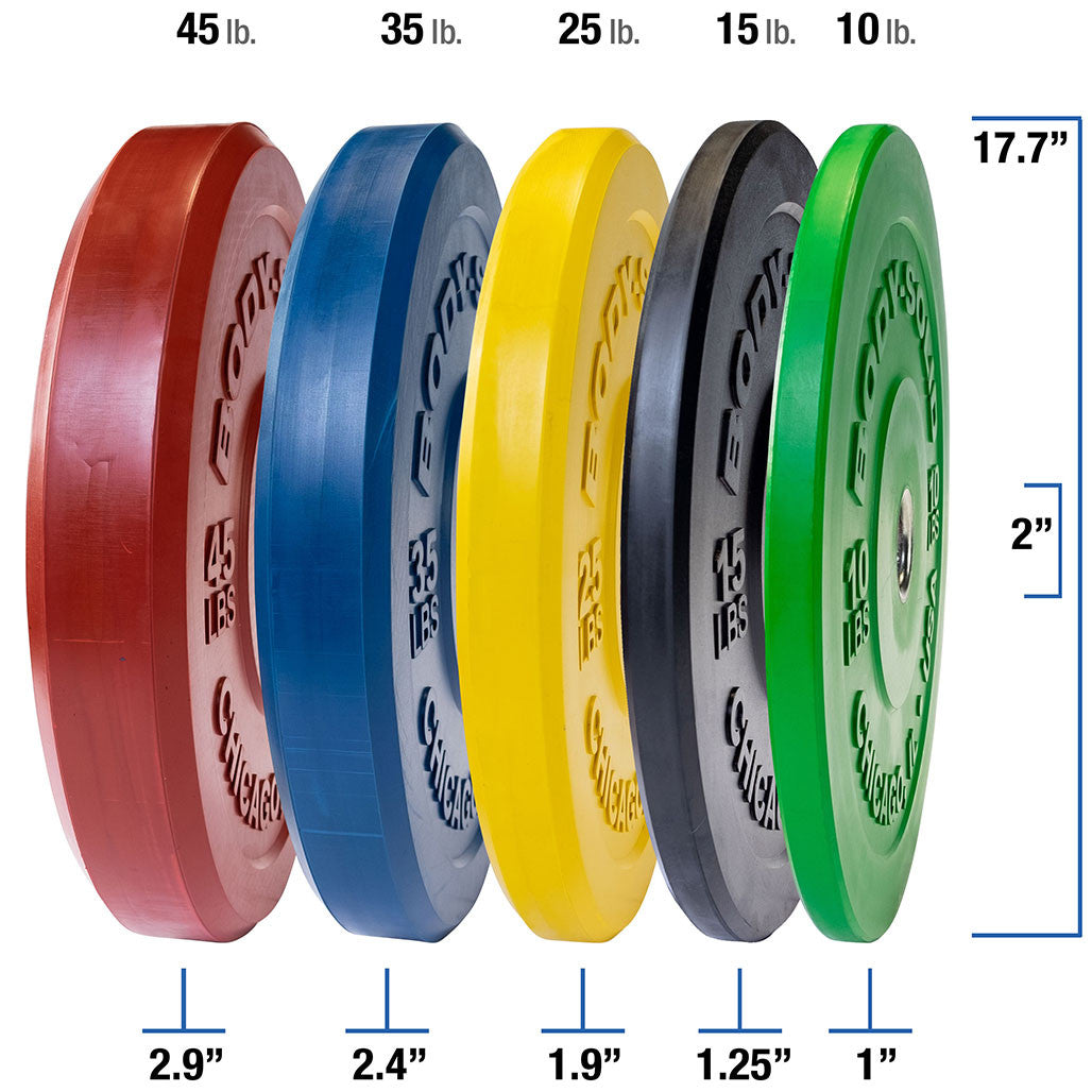 Body-Solid OBPXC25 Yellow 25 lb Chicago Extreme Bumper, 17.72", Full Commercial, 3 Year Warranty