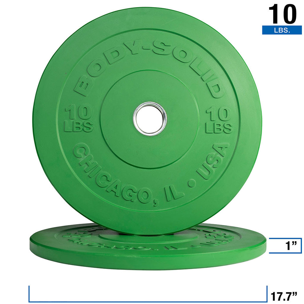 Body-Solid OBPXC10 Green 10 lb Chicago Extreme Bumper, 17.72", Full Commercial, 1 Year Warranty, view 2