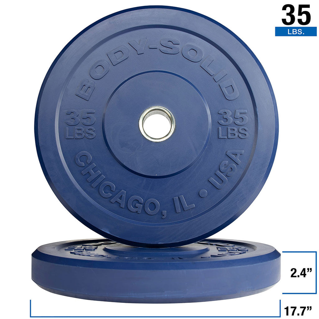 Body-Solid OBPXC35 Blue 35 lb Chicago Extreme Bumper, 17.72", Full Commercial, 3 Year Warranty, view 2