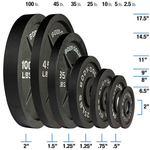 Body-Solid OSC400S Cast Olympic Set with Chrome Bar