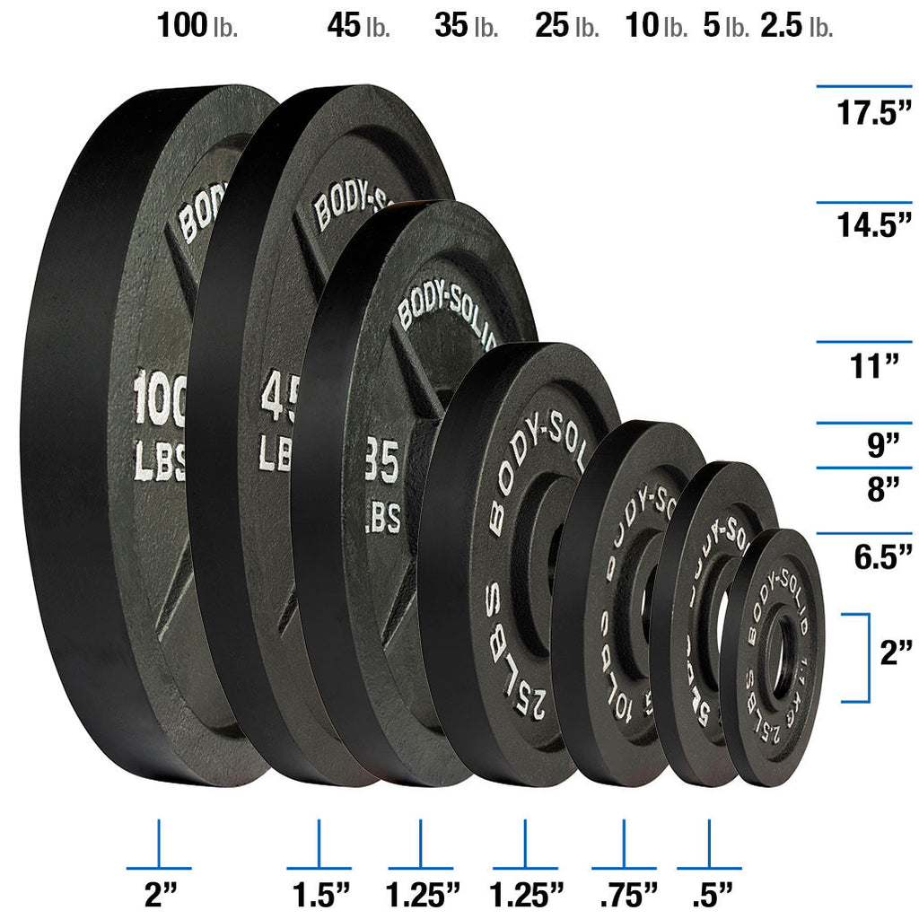 Body-Solid OPB10 Black Cast Oly Plate 10lb