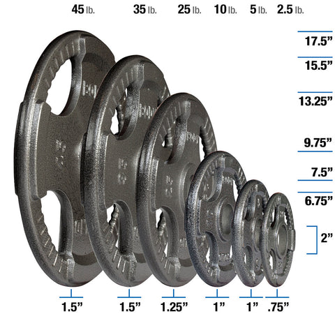 Body-Solid OPT5 Gray Cast Grip Plate 5lb