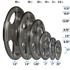 Body-Solid OPT45 Gray Cast Grip Olympic Plate 45 lb (Pair)