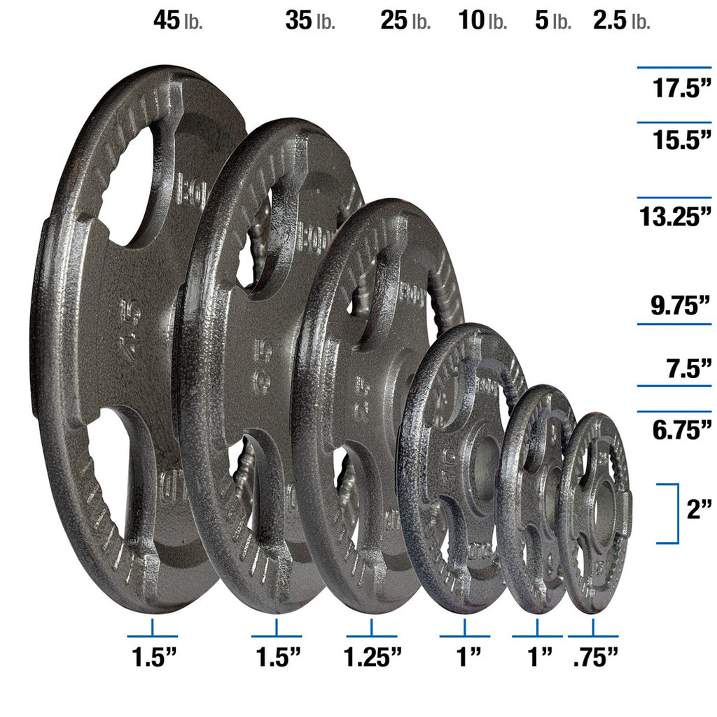 Body-Solid OPT10 Gray Cast Grip Plate 10lb