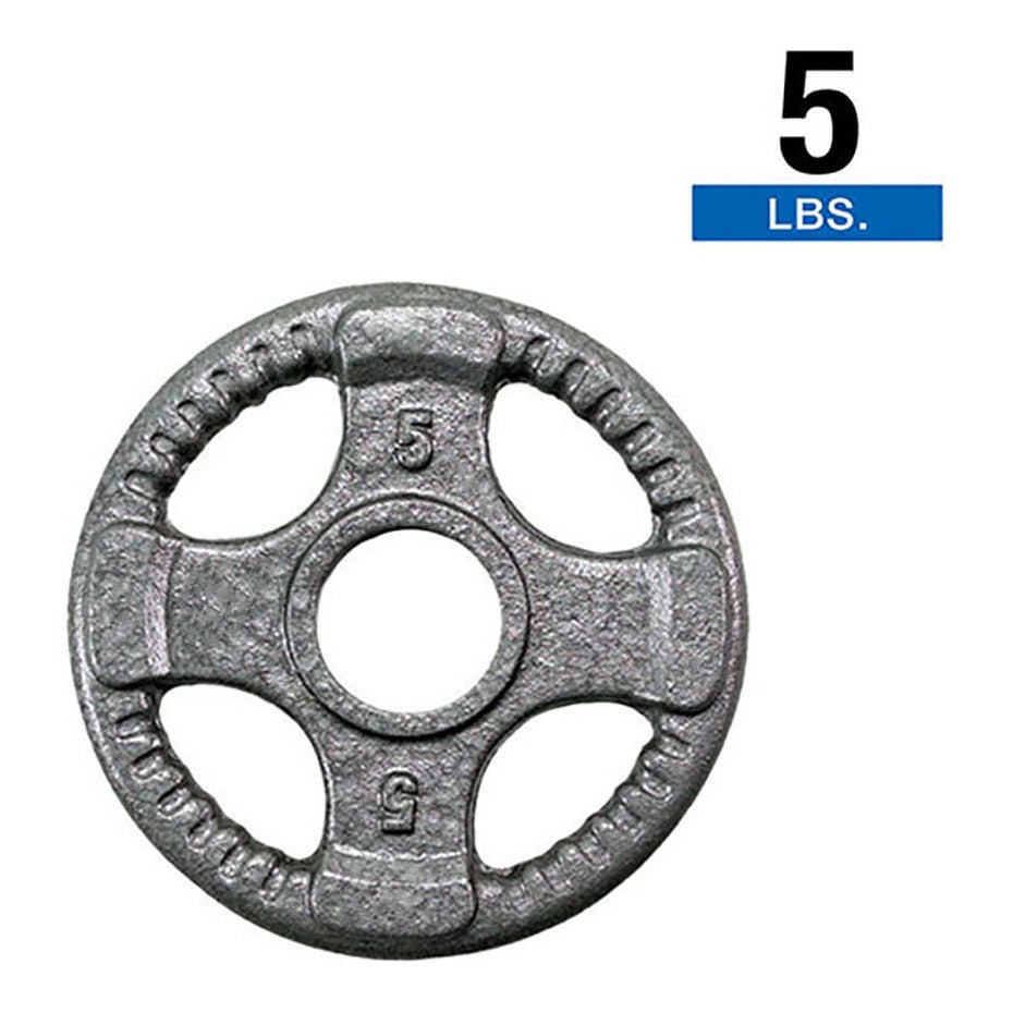 Body-Solid OPT5 Gray Cast Grip Plate 5lb, view 2