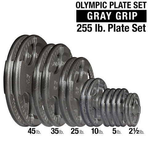 Body-Solid OST255 Gray Hand Grip Oly Plate 255 lb