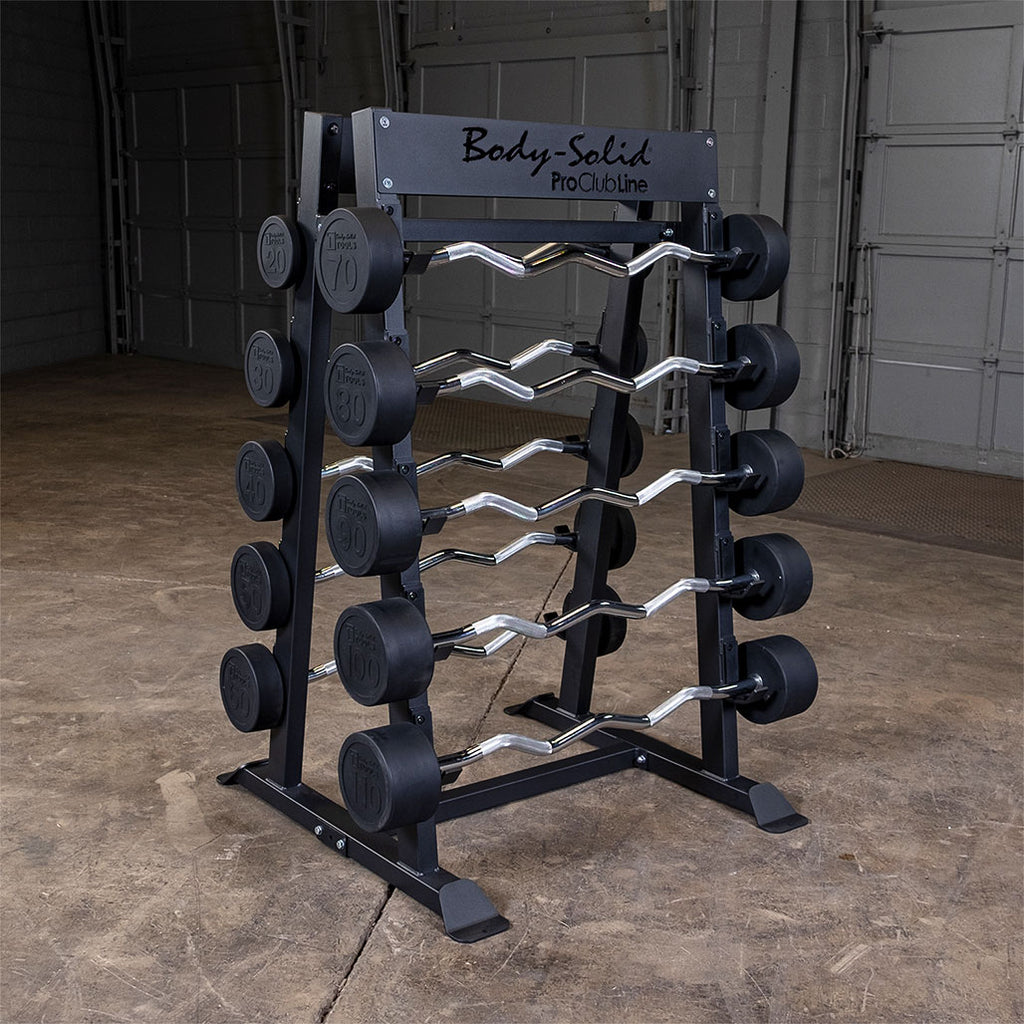 Body-Solid Pro ClubLine SBBR100 Fixed Barbell, Fixed Curl Bar Rack, view 4