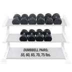 Body-Solid SDPS650 Rubber Round Dumbbell 55-75lb pairs, view 3