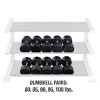 Body-Solid SDPS900 Rubber Round Dumbbell 80-100lb pairs, view 3