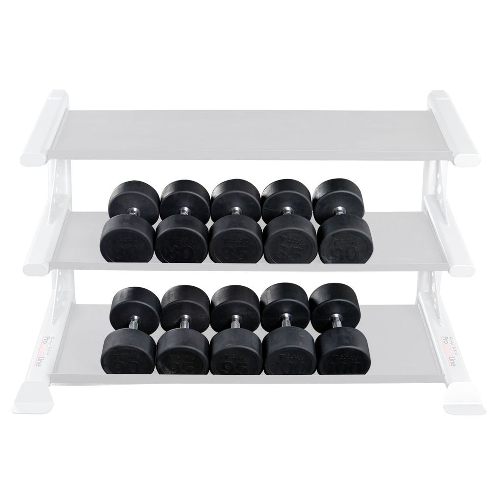 Body-Solid SDPS900 Rubber Round Dumbbell 80-100lb pairs, view 5