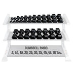 Body-Solid SDRS550 Rubber Hex Dumbbell 5-50lb pairs, view 3