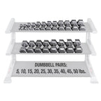 Body-Solid SDS550 5 to 50 lb Gray Hex Dumbbell Set (Pairs), view 3