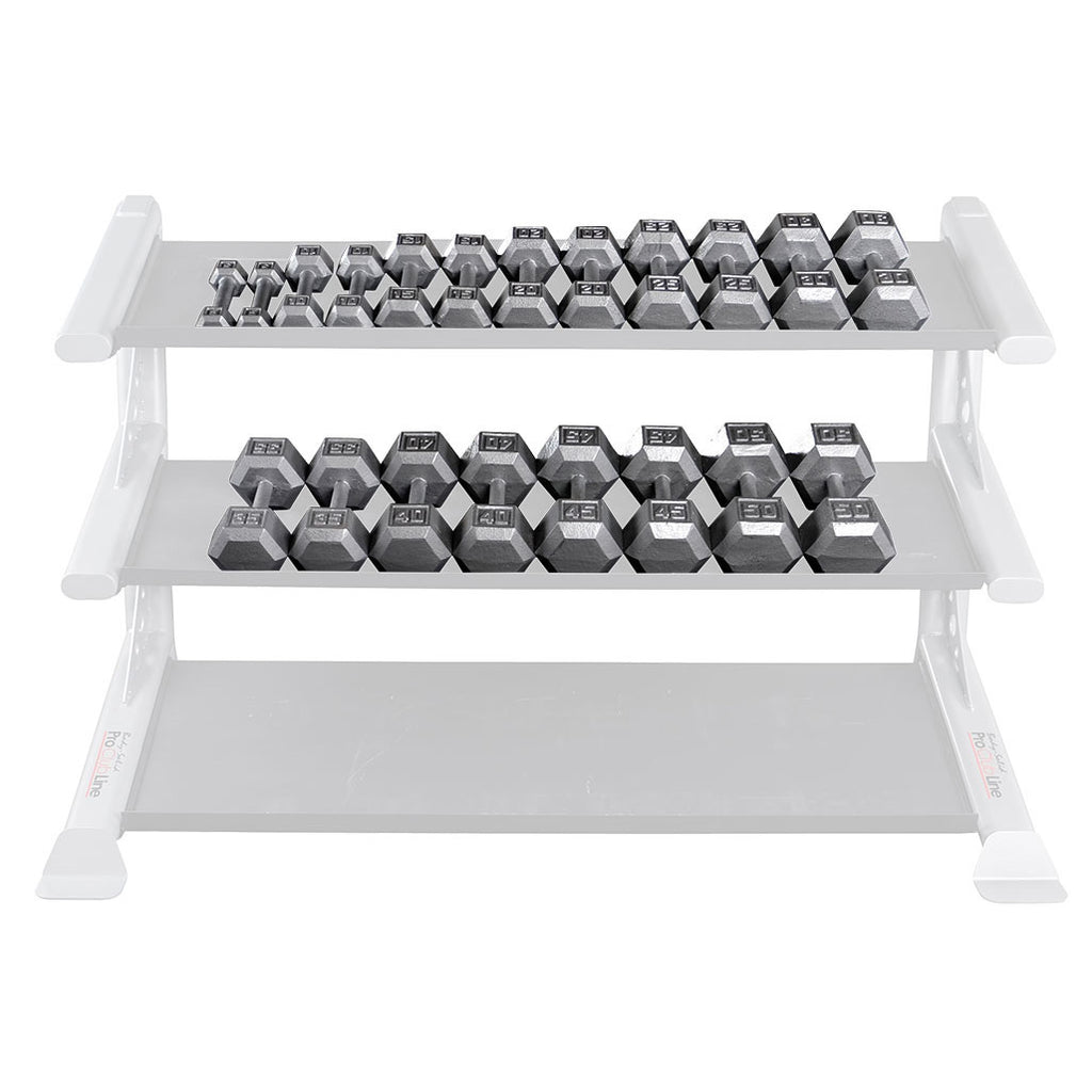 Body-Solid SDS550 5 to 50 lb Gray Hex Dumbbell Set (Pairs), view 4