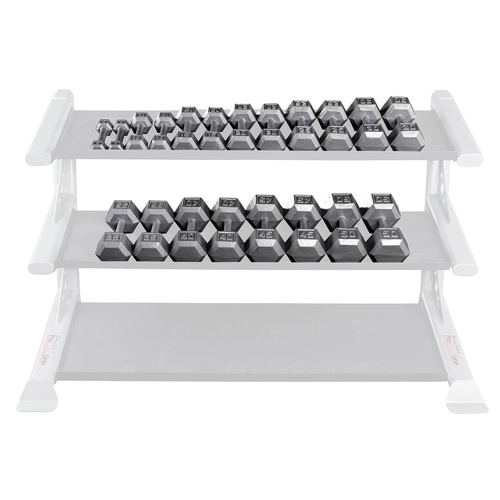 Body-Solid SDS550 5 to 50 lb Gray Hex Dumbbell Set (Pairs), view 4