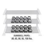Body-Solid SDS900 80 to 100 lb Gray Hex Dumbbell Set (Pairs), view 3