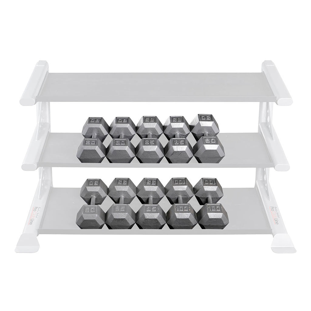 Body-Solid SDS900 80 to 100 lb Gray Hex Dumbbell Set (Pairs), view 4