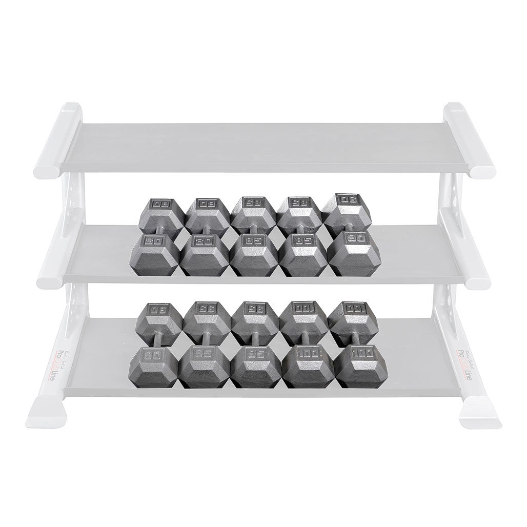 Body-Solid SDS900 80 to 100 lb Gray Hex Dumbbell Set (Pairs), view 4