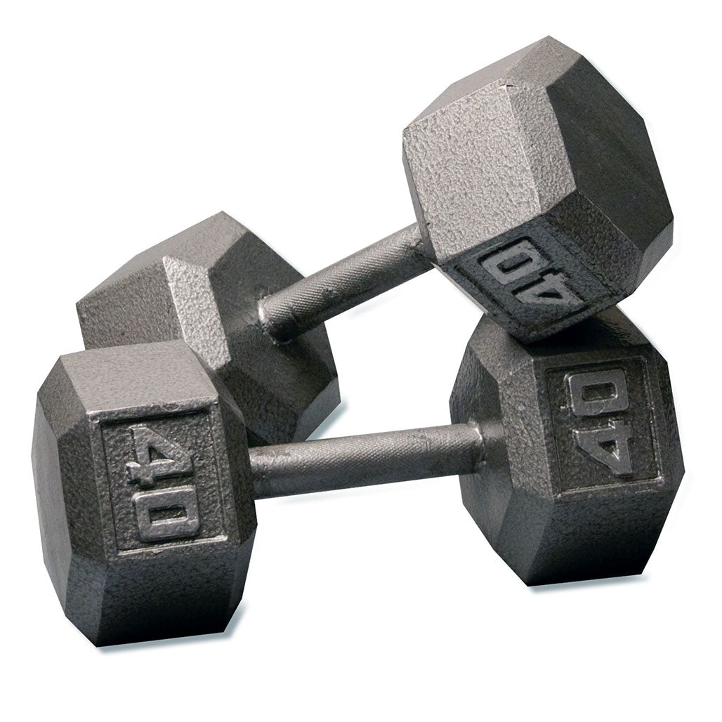 Body-Solid SDS900 80 to 100 lb Gray Hex Dumbbell Set (Pairs), view 5