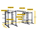 Double SPR1000SS Power Rack with Extensions and Monkey Bars