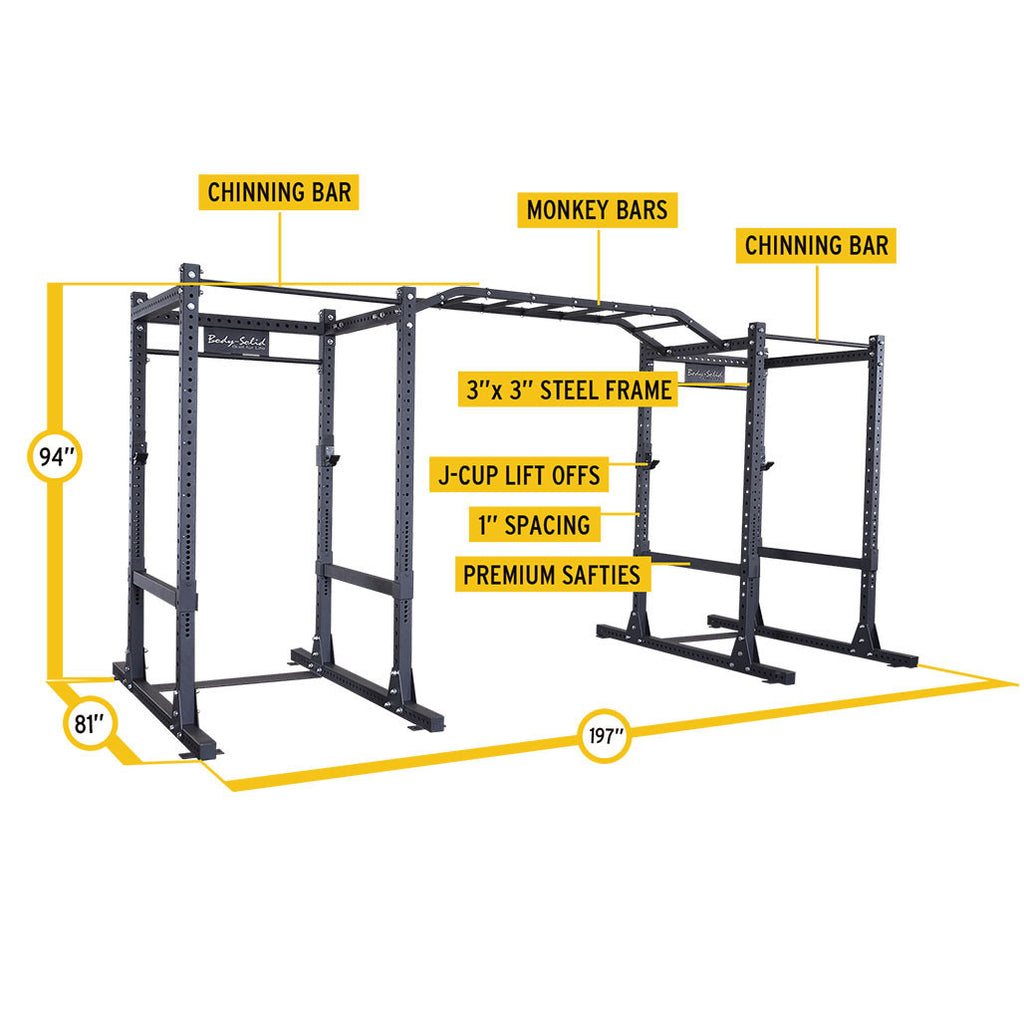 Double SPR1000SS Power Rack with Monkey Bars