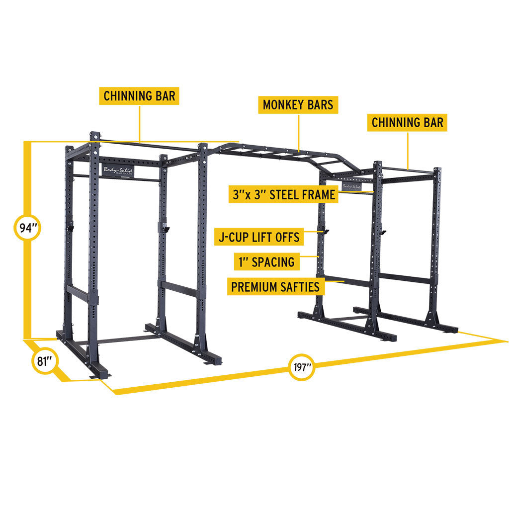 Double SPR1000SS Power Rack with Monkey Bars