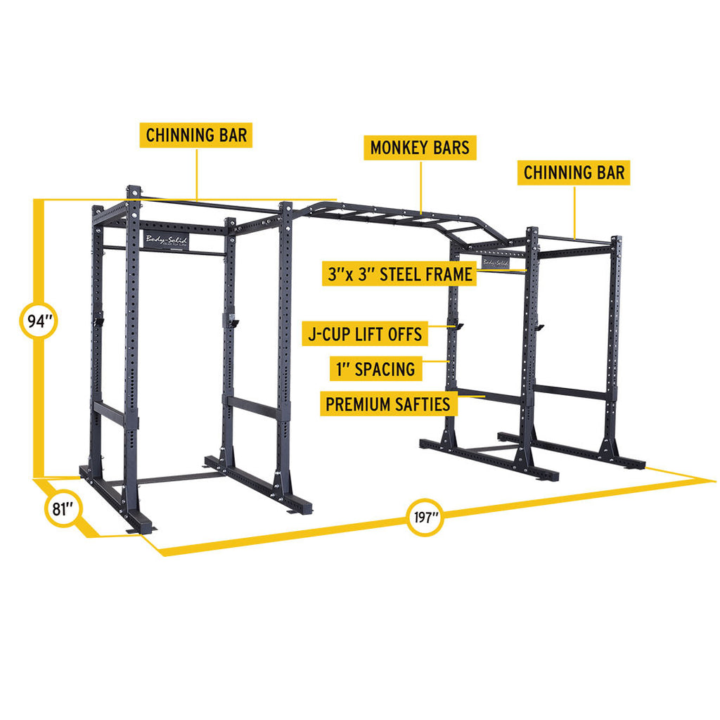 Double SPR1000 Power Rack with Monkey Bars