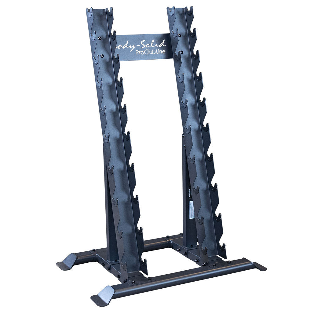 Body-Solid Rubber Hex Dumbbell Set 5-50 lb with Pro ClubLine Vertical Rack - photo 3