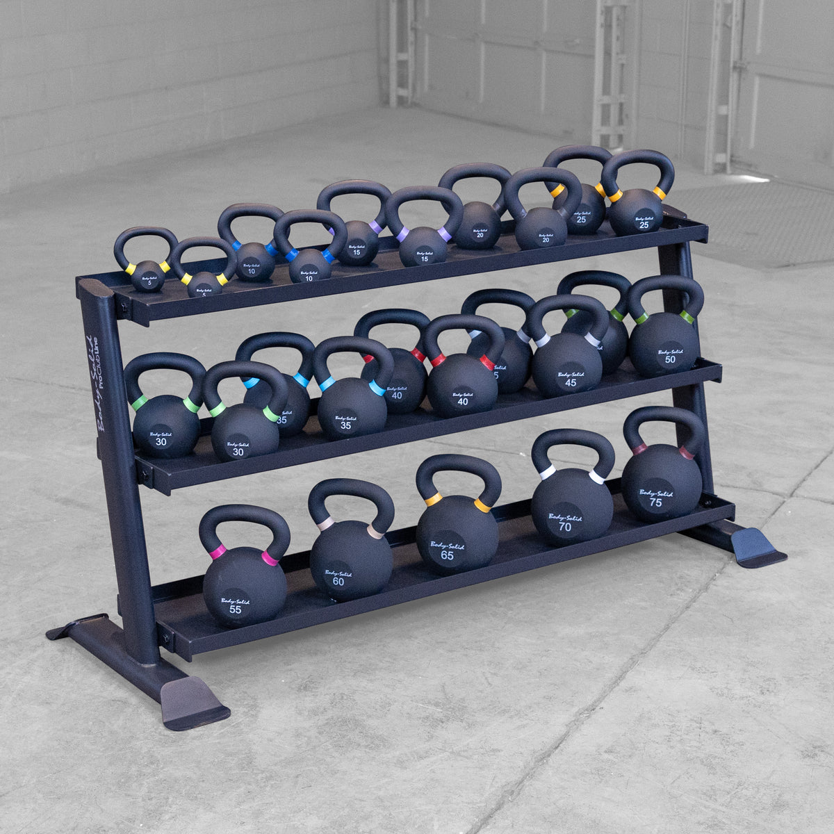 Body-Solid Pro ClubLine SRK200 3-Tier Kettlebell Rack, view 3