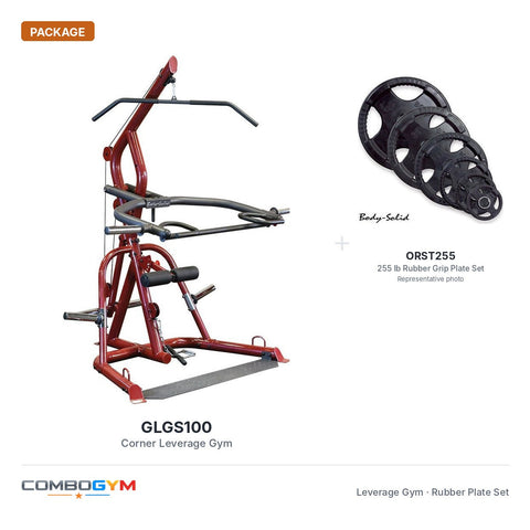 Body-Solid GLGS100 Corner Leverage Gym with Rubber Grip Plates