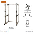 Body-Solid GPR378 Power Rack with GFID31 Bench, Dip Attach, Lat Attach – package contents