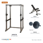 Body-Solid GPR378 Power Rack with GFID31 Bench, 500lb. Weight Set – package contents