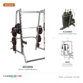 Body-Solid GS348Q Smith System with GPA3 + GLA348 + 310lb Black Stack & Alu Pulley – package contents