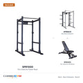 Body-Solid Power Rack SPR1000 and the rear Rack Extension with SFID425 Package - SPR1000BackP5 – package contents