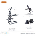 GLGS100B corner leverage gym package with GFID100B bench and 255 lb cast iron plate set