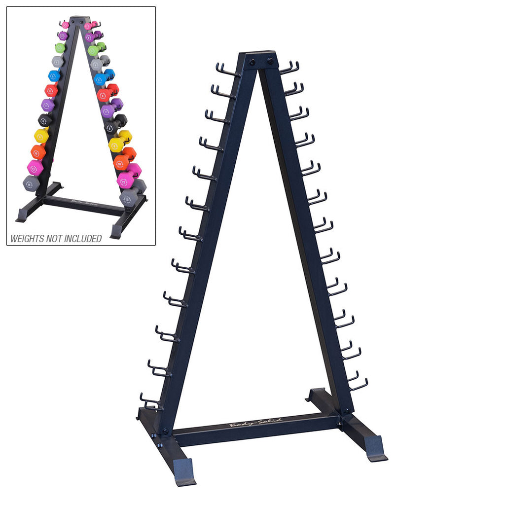 Body-Solid GDR24B 12 pair Vinyl, Neoprene Rack, view 4