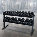 Body-Solid Rubber Hex Dumbbell Set 5-50 lb with Heavy-Duty 2-Tier Rack - photo 1