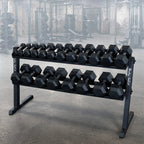 Body-Solid Rubber Hex Dumbbell Set 5-50 lb with Heavy-Duty 2-Tier Rack - photo 1