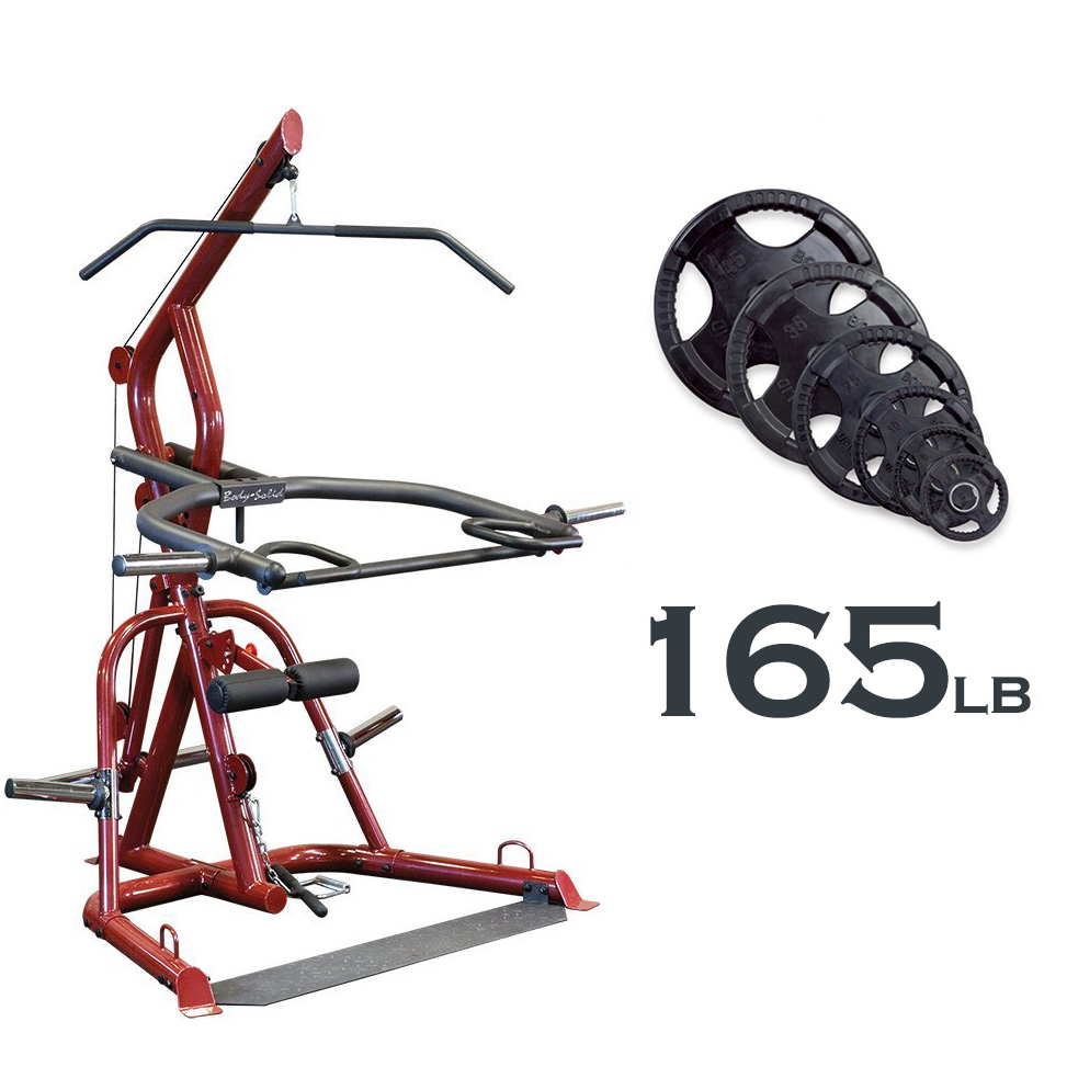 Body-Solid GLGS100 Corner Leverage Gym w/ Rubber Grip Plates