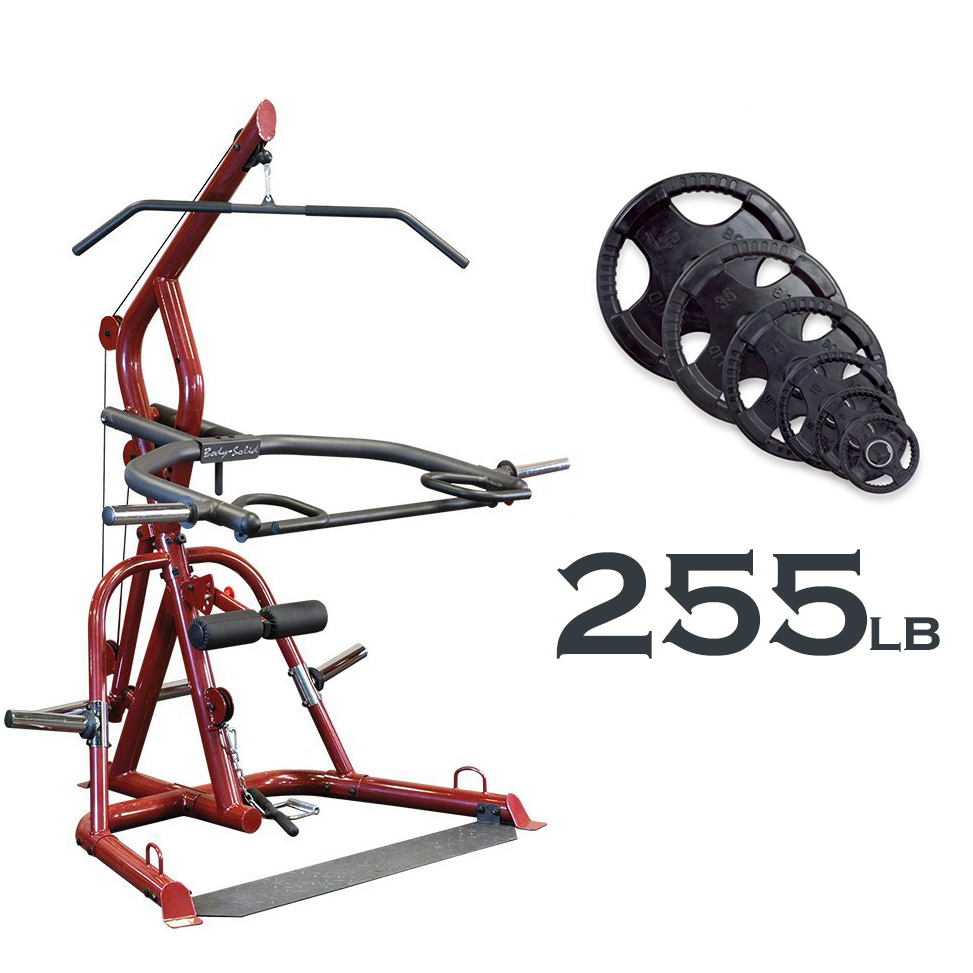 Body-Solid GLGS100 Corner Leverage Gym w/ Rubber Grip Plates
