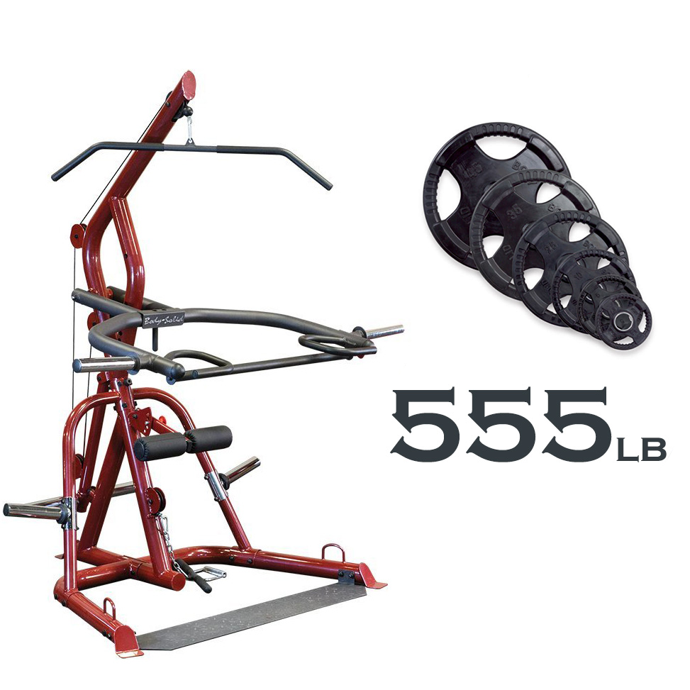Body-Solid GLGS100 Corner Leverage Gym w/ Rubber Grip Plates
