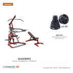 Body-Solid GLGS100P4 corner leverage gym package with FID bench and 355 lb rubber grip plate set