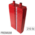 Body-Solid HP200 Premium Red Steel Weight Stack 200 lb, 20 x 10 lb Plates and Top Plate, view 4
