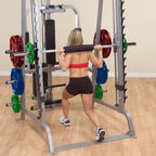 BodySolid GS348Q Series 7 Smith Machine with COLORED Rubber Grip Olympic Set