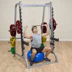 BodySolid GS348Q Series 7 Smith Machine with COLORED Rubber Grip Olympic Set