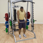 BodySolid GS348Q Series 7 Smith Machine with COLORED Rubber Grip Olympic Set