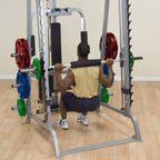 BodySolid GS348Q Series 7 Smith Machine with COLORED Rubber Grip Olympic Set