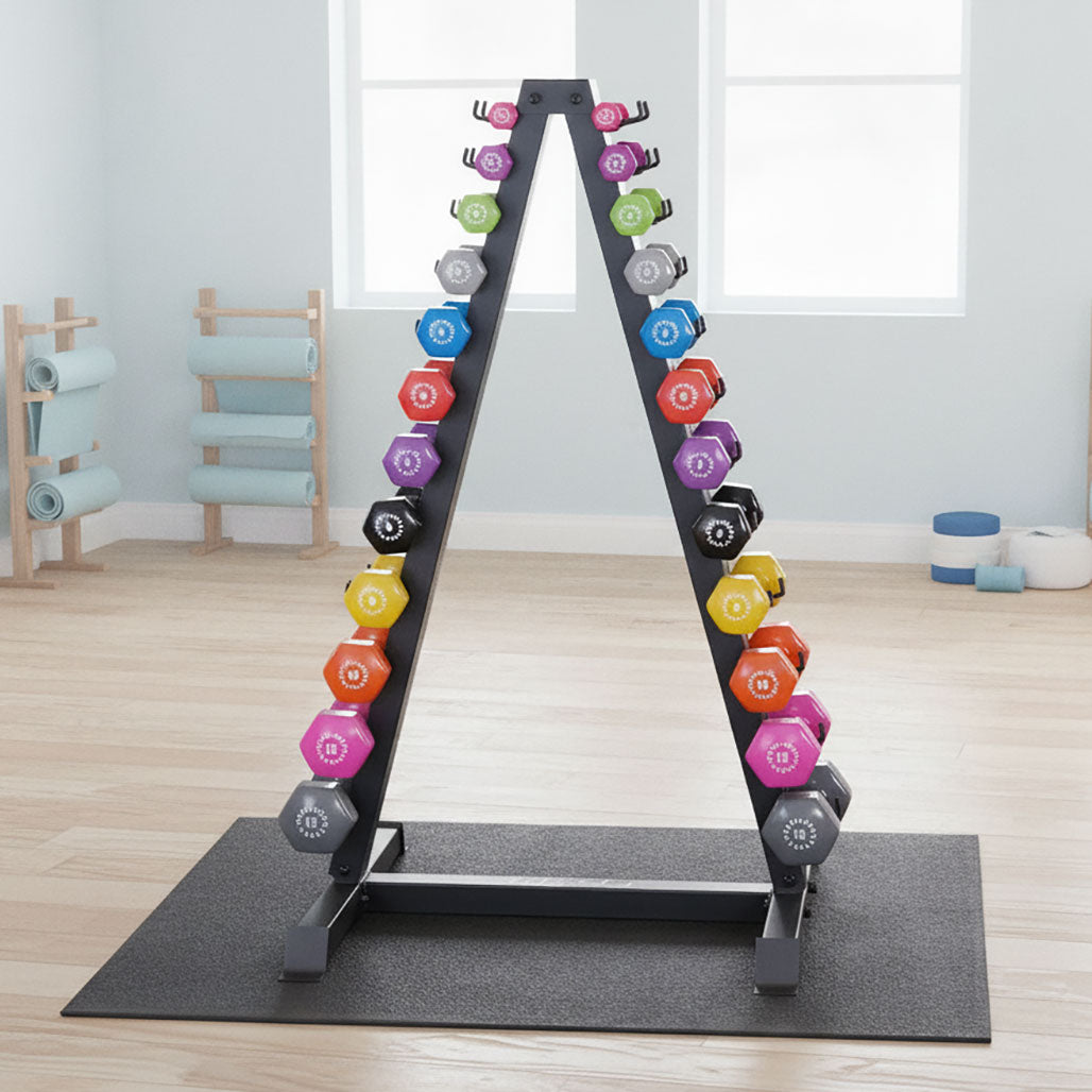 Body-Solid GDR24-VPACK 12 Pair Vinyl Dumbbell Package with Rack, view 3