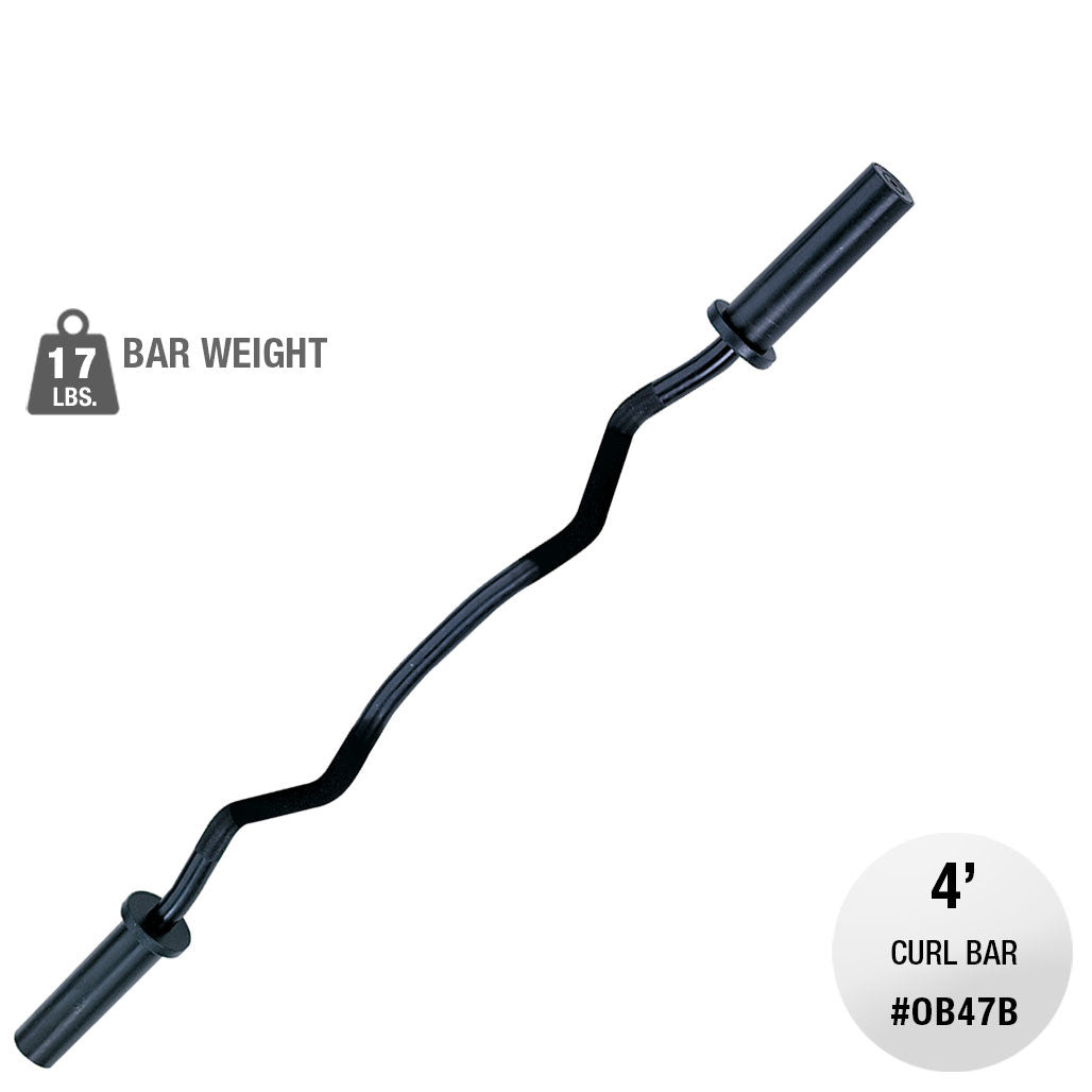 Body-Solid OB47B Oly Curl Bar-47", Black