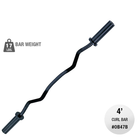Body-Solid OB47B Oly Curl Bar-47", Black