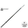 Body-Solid OB60B Oly Bar-5 feet, Black - 30mm grip -space between collars 37"